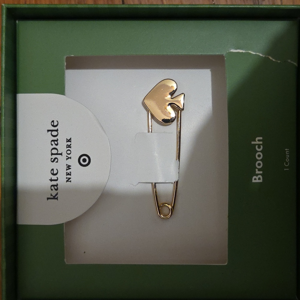 NEW Kate Spade Gold Minimalist Spade ♠️ Brooch - Picture 2 of 4